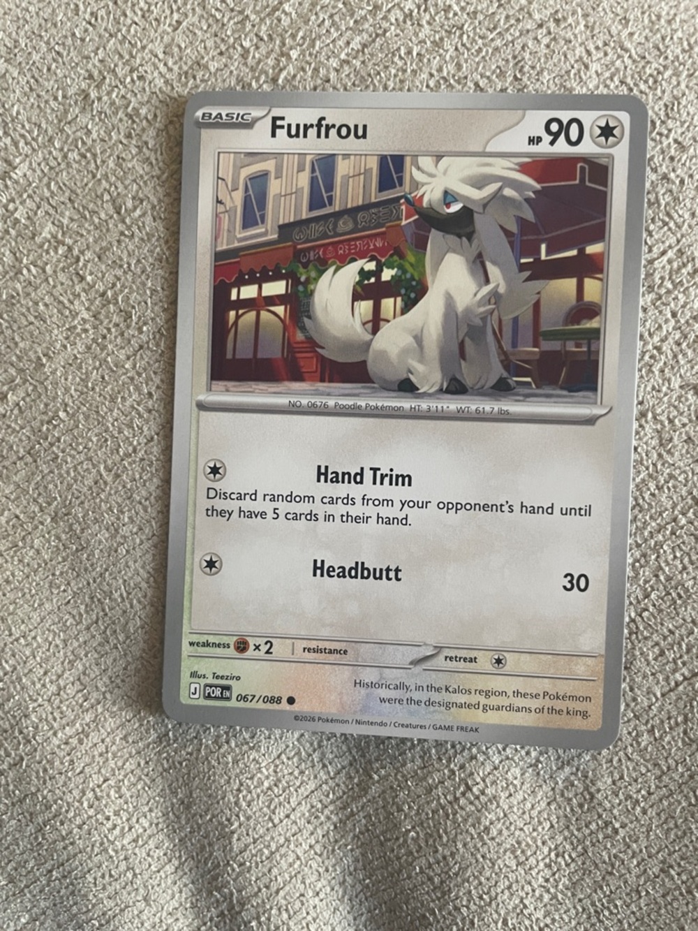 Furfrou Pokémon Card